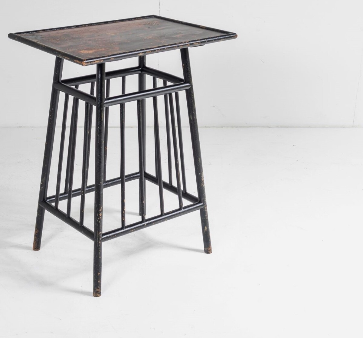 1920s Bamboo Style Ebonised Oriental Japanned Occasional Side Table - Image 6