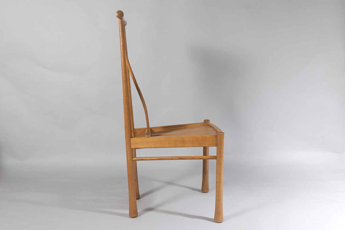 Stylish Set of 6 Modern Ash and Elm High Back Dining Room Chairs By Ercol - Image 8