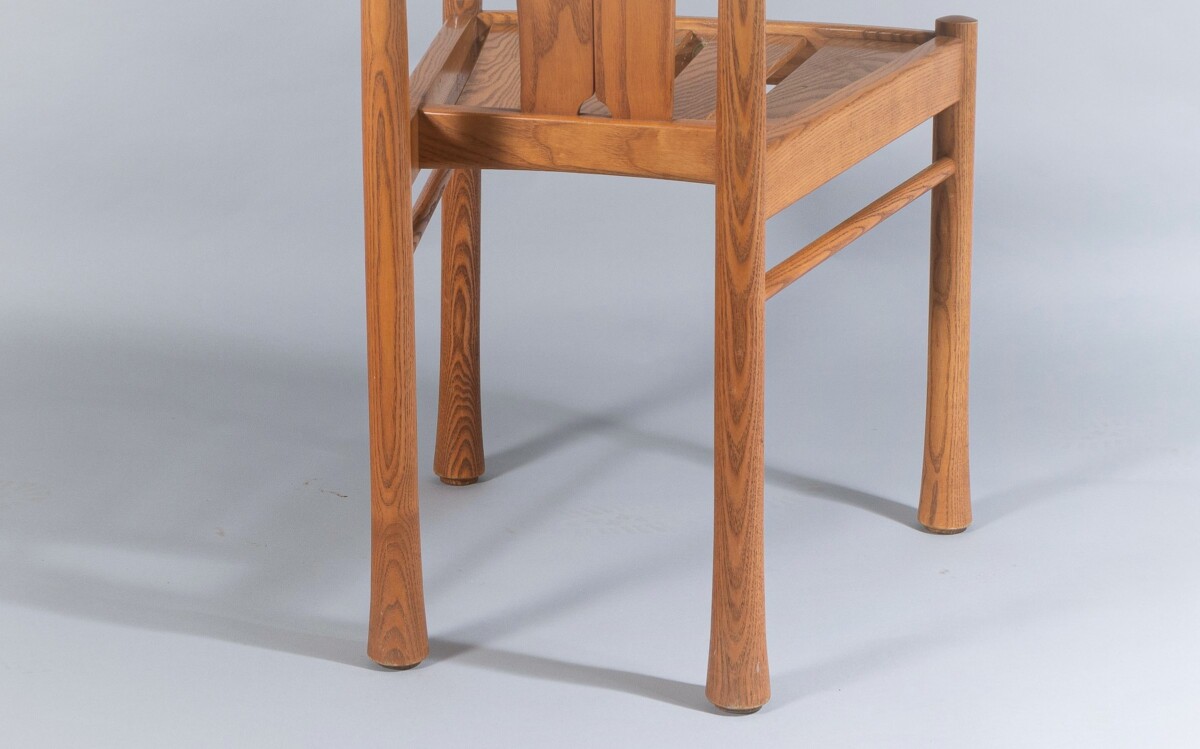 Stylish Set of 6 Modern Ash and Elm High Back Dining Room Chairs By Ercol - Image 7