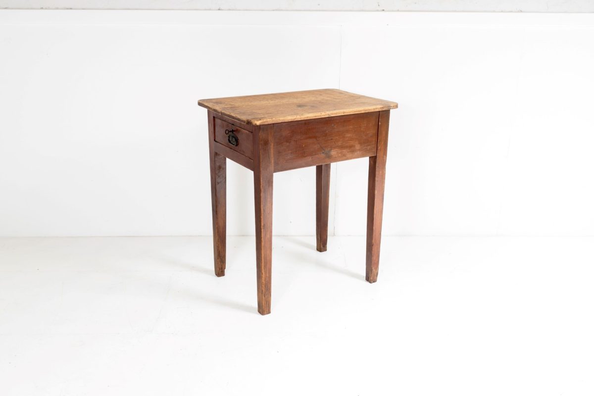 Unusual Welsh Pine Hall Occasional Table Desk with Single Drawer Circa 1890 - Image 6