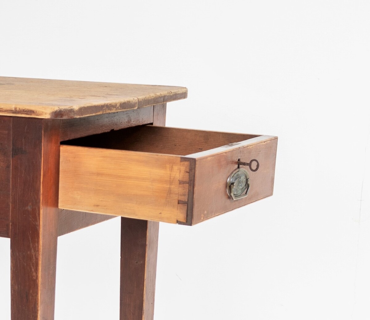 Unusual Welsh Pine Hall Occasional Table Desk with Single Drawer Circa 1890 - Image 10