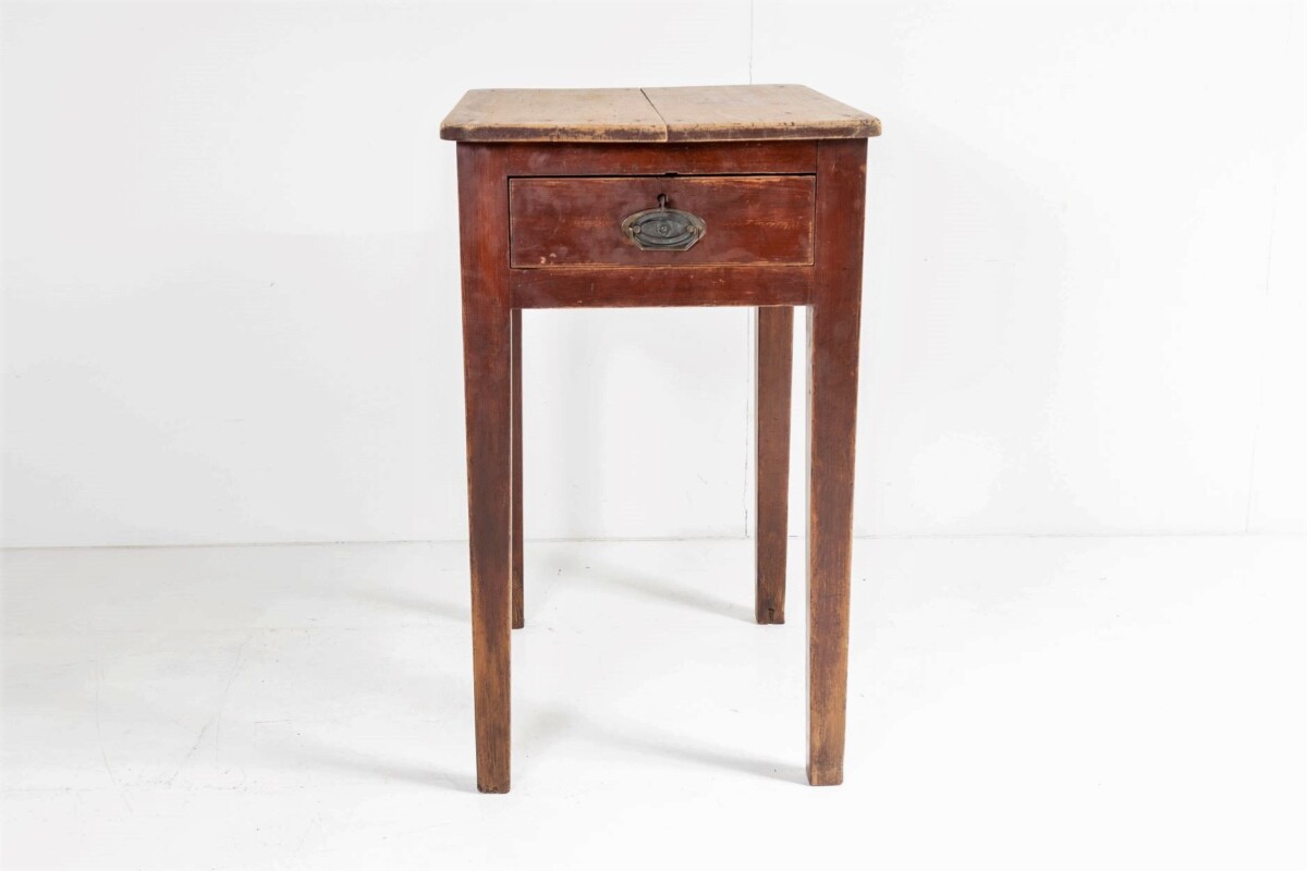 Unusual Welsh Pine Hall Occasional Table Desk with Single Drawer Circa 1890 - Image 2