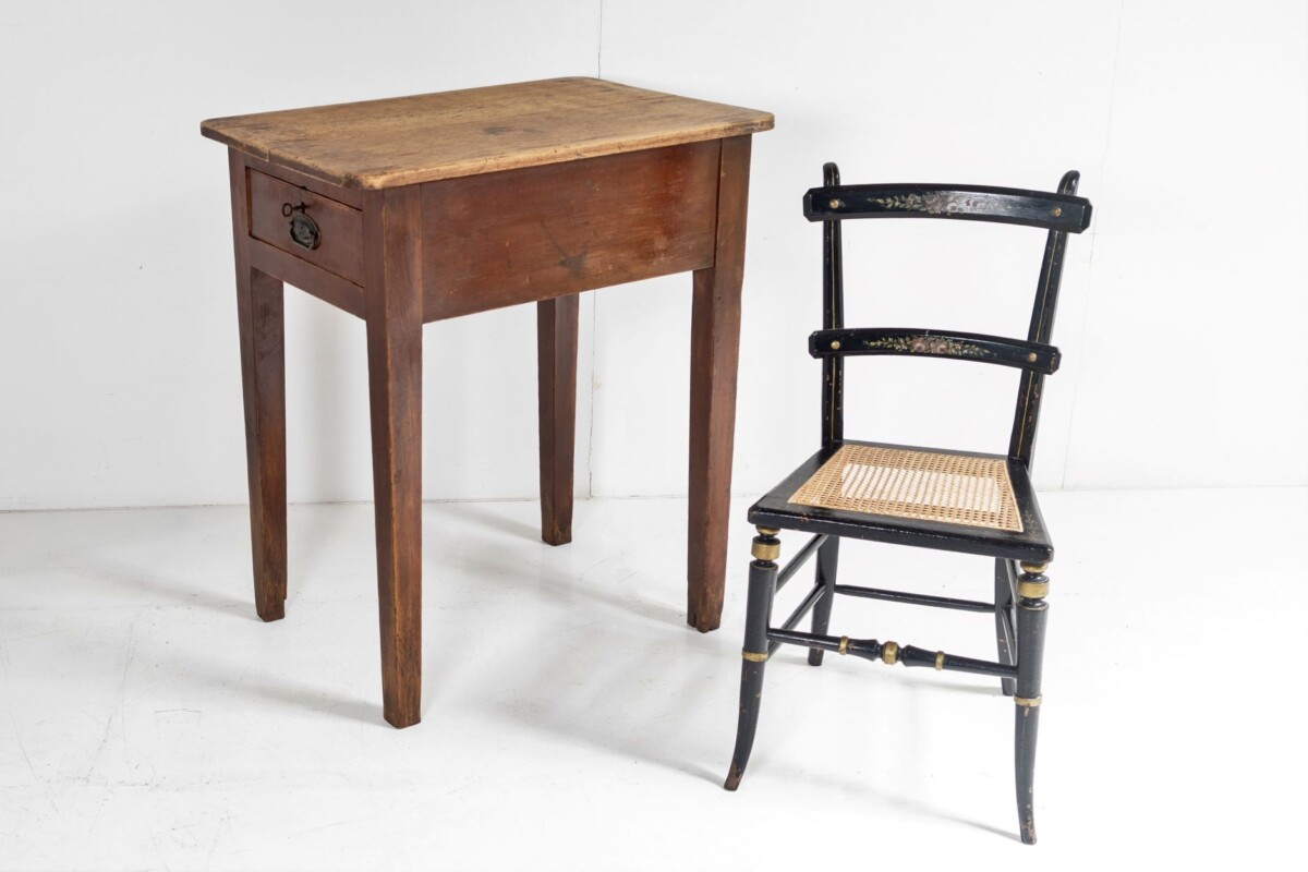 Unusual Welsh Pine Hall Occasional Table Desk with Single Drawer Circa 1890 - Image 4