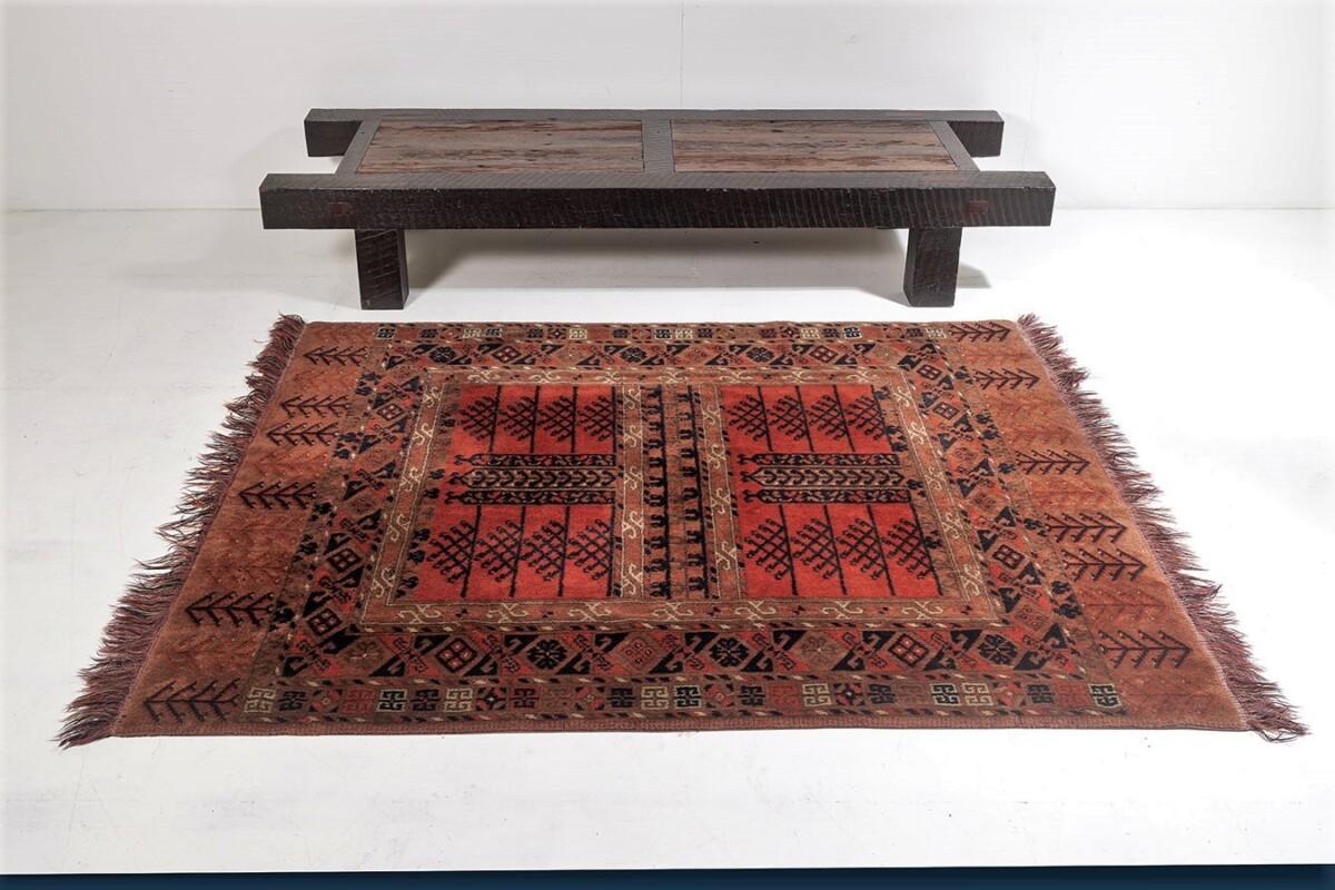 Excellent Vintage Soft Wool Tribal Oriental Rug with Earthy Red Orange Tones