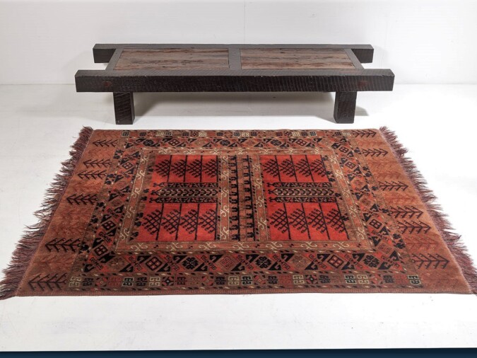Excellent Vintage Soft Wool Tribal Oriental Rug with Earthy Red Orange Tones