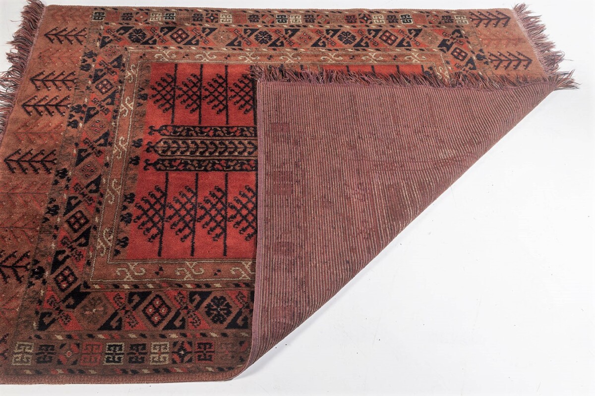 Excellent Vintage Soft Wool Tribal Oriental Rug with Earthy Red Orange Tones - Image 2