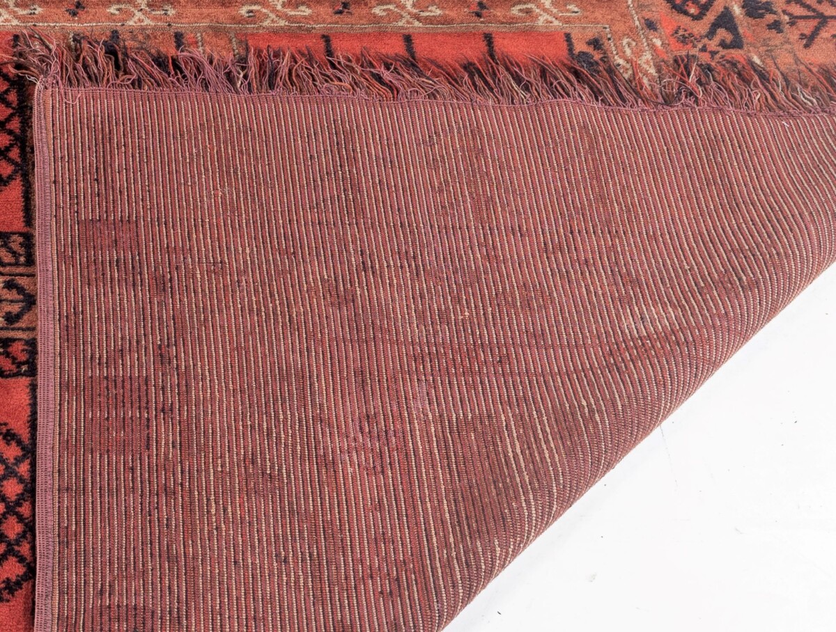 Excellent Vintage Soft Wool Tribal Oriental Rug with Earthy Red Orange Tones - Image 7