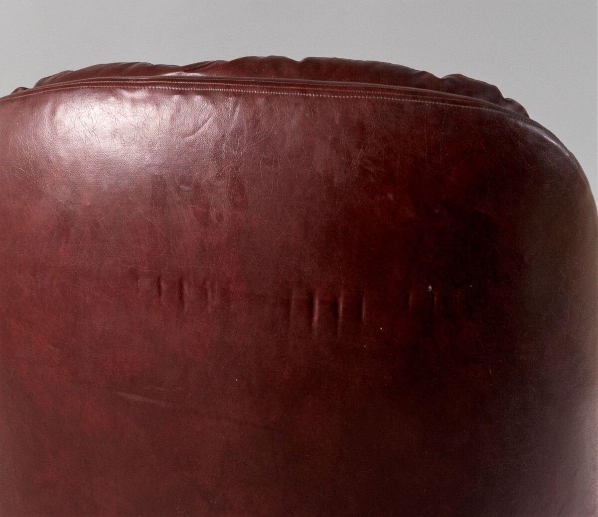 A Mid Century 1960s Swivel Egg Chair in Brown Faux Leather - Image 10
