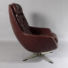 A Mid Century 1960s Swivel Egg Chair in Brown Faux Leather - Image 2