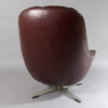 A Mid Century 1960s Swivel Egg Chair in Brown Faux Leather - Image 9