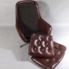 A Mid Century 1960s Swivel Egg Chair in Brown Faux Leather - Image 12