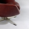 A Mid Century 1960s Swivel Egg Chair in Brown Faux Leather - Image 7