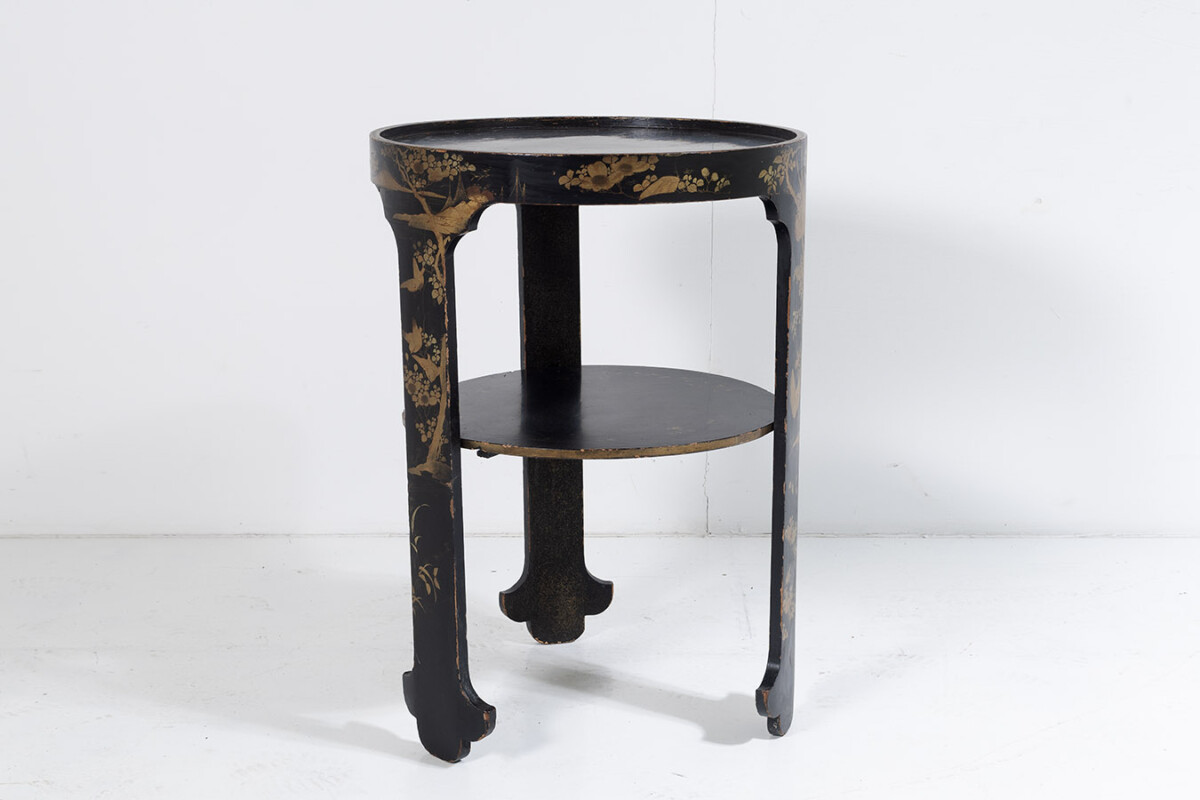 Antique Oriental Chinoiserie Ebonised and Gilt Circular Japanese Occasional Side Table - Image 12