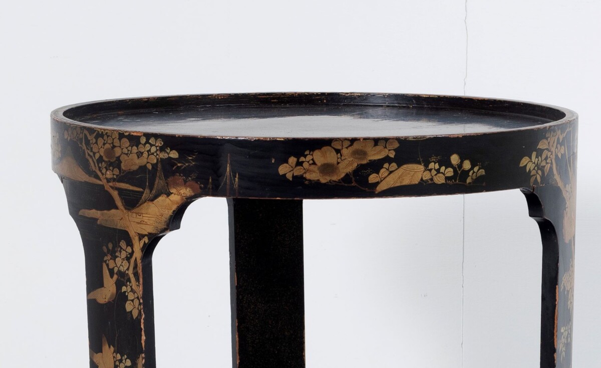 Antique Oriental Chinoiserie Ebonised and Gilt Circular Japanese Occasional Side Table - Image 3