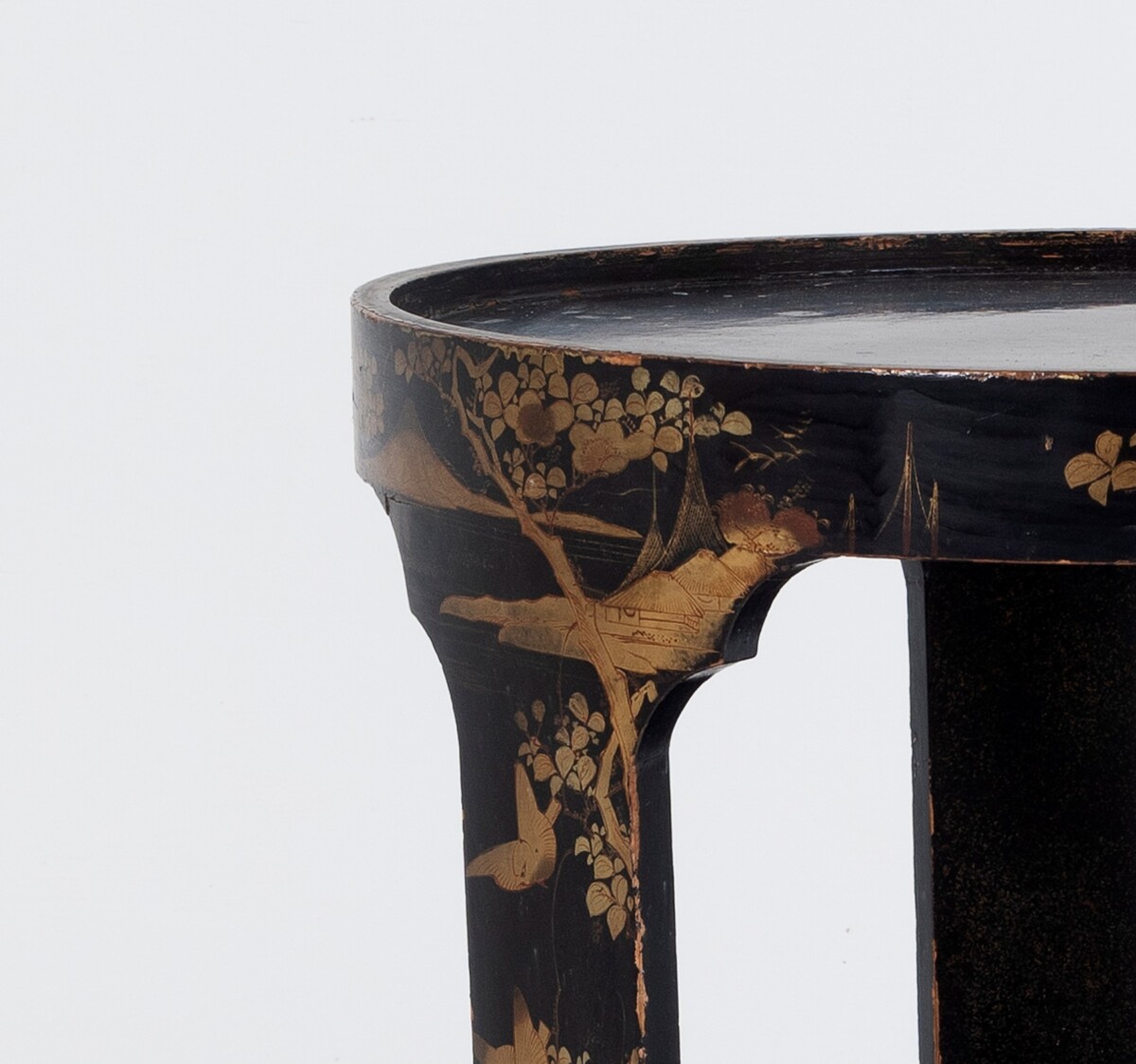 Antique Oriental Chinoiserie Ebonised and Gilt Circular Japanese Occasional Side Table - Image 13