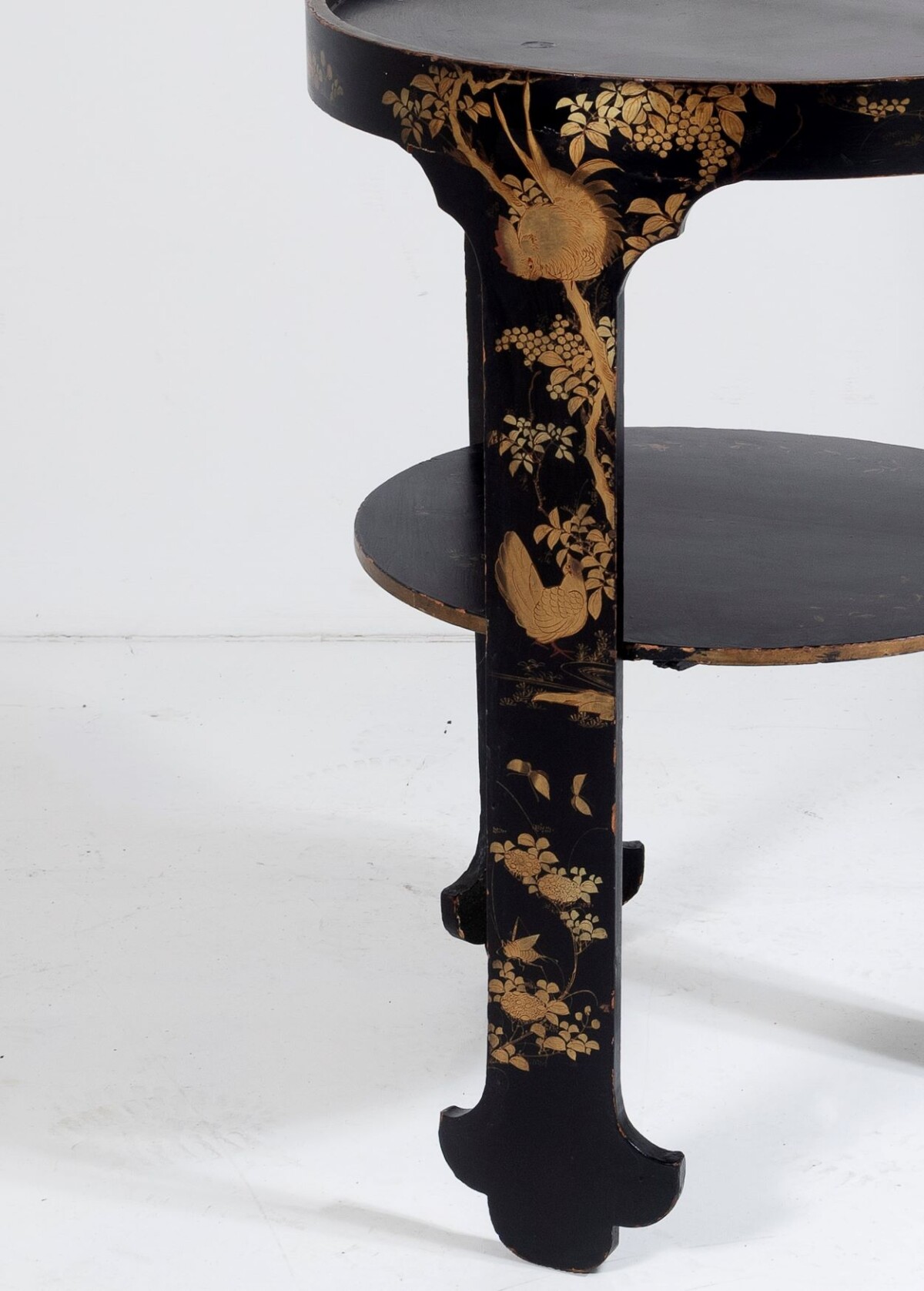 Antique Oriental Chinoiserie Ebonised and Gilt Circular Japanese Occasional Side Table - Image 14