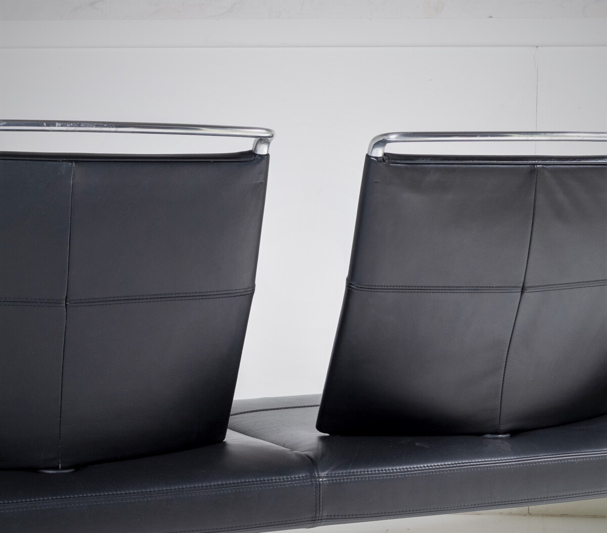 Italian Designed Black Leather Waiting Area Lounge Seating Sofa by Antonio Citterio for Vitra - 3 Seater - Image 10