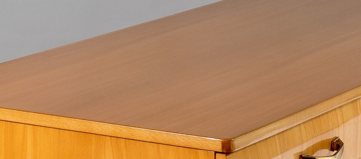 Stylish 1960s Mid Century Modern High Gloss Maple Credenza Sideboard 6 drawer Console Unit - Image 11
