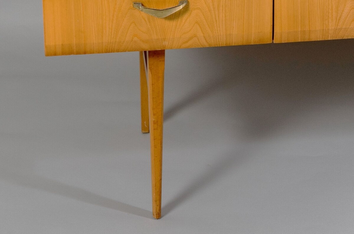 Stylish 1960s Mid Century Modern High Gloss Maple Credenza Sideboard 6 drawer Console Unit - Image 8
