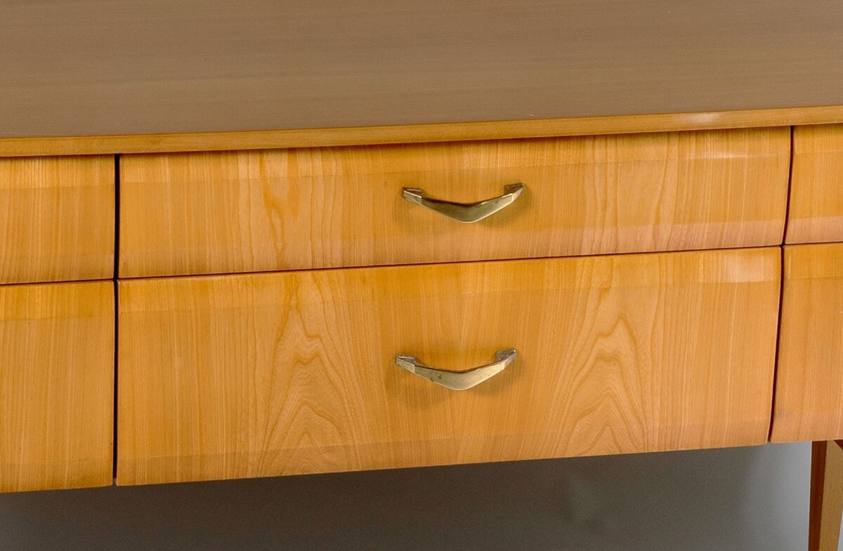Stylish 1960s Mid Century Modern High Gloss Maple Credenza Sideboard 6 drawer Console Unit - Image 7