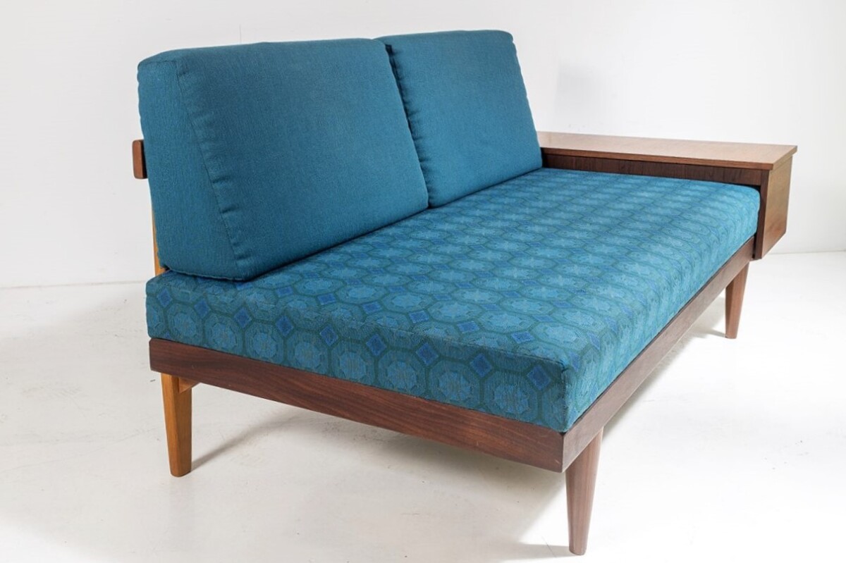 1960s Mid Century Teak 'Svanette' Daybed Sofa by Ingmar Relling in its Original Fabric