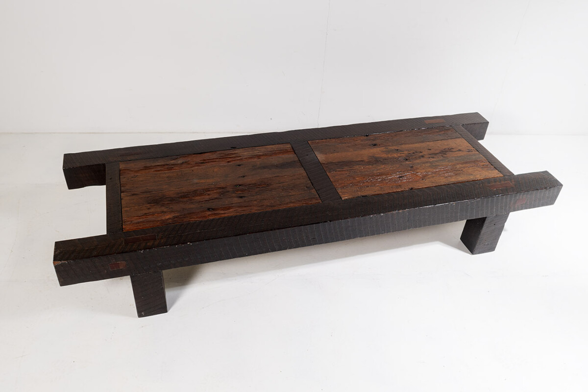 Large 6ft Heavy Form Rustic Coffee Table made from Burmese Teak - Image 14