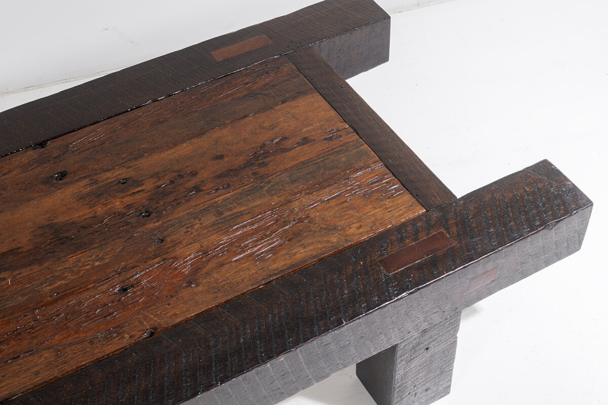 Large 6ft Heavy Form Rustic Coffee Table made from Burmese Teak - Image 12