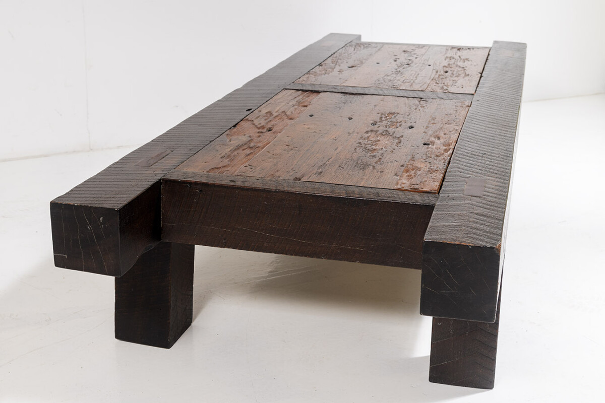 Large 6ft Heavy Form Rustic Coffee Table made from Burmese Teak