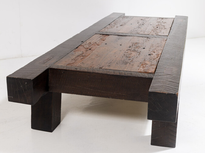 Large 6ft Heavy Form Rustic Coffee Table made from Burmese Teak