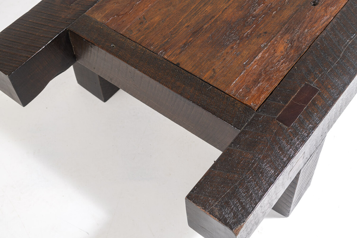Large 6ft Heavy Form Rustic Coffee Table made from Burmese Teak - Image 10