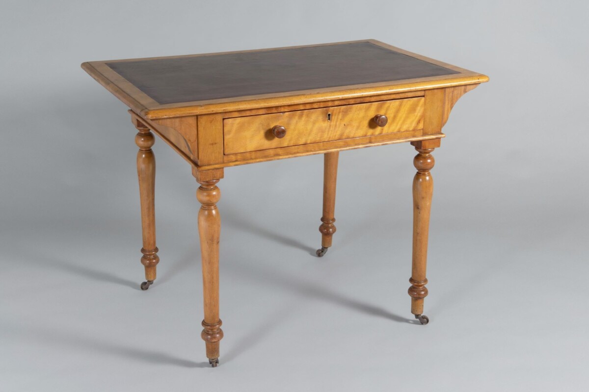 Small Satin Birch Writing Desk by Heal & Son London - Image 9