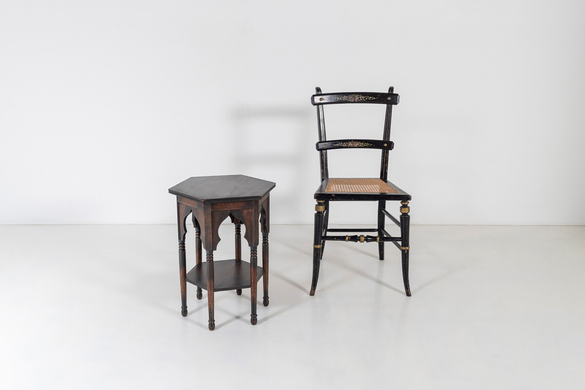 Small Liberty Co Oak Arts and Crafts Moorish Occasional Side Table - Image 3