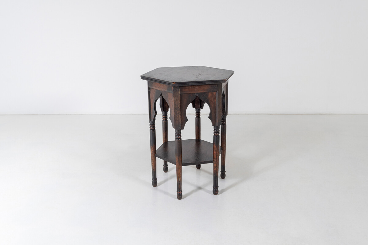 Small Liberty Co Oak Arts and Crafts Moorish Occasional Side Table
