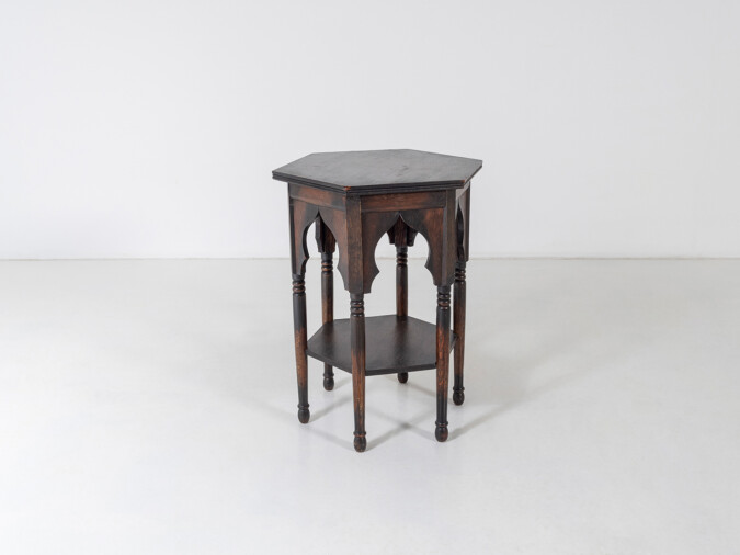Small Liberty Co Oak Arts and Crafts Moorish Occasional Side Table
