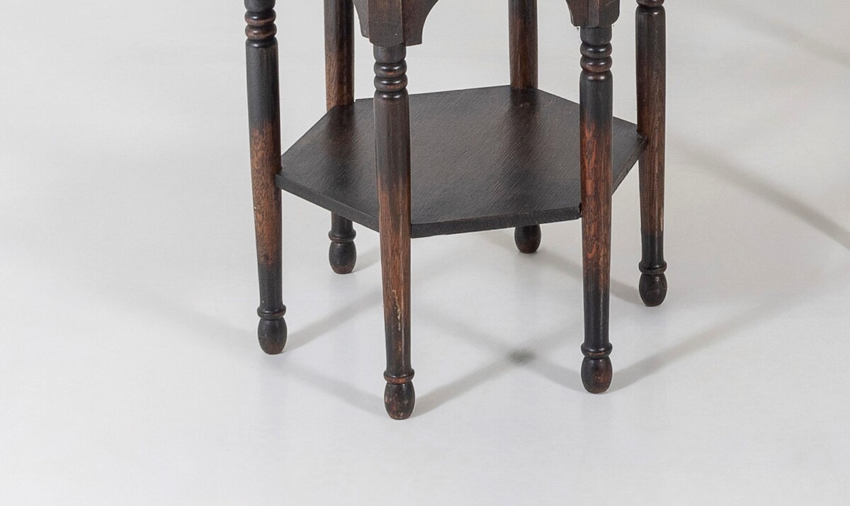 Small Liberty Co Oak Arts and Crafts Moorish Occasional Side Table - Image 6