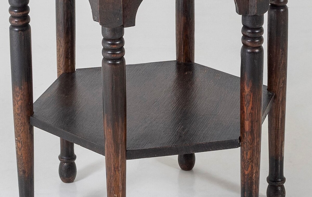 Small Liberty Co Oak Arts and Crafts Moorish Occasional Side Table - Image 5