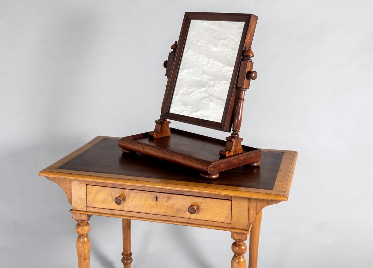 Superb Quality 1920s Antique Dressing Table Swing Mirror with Jewellery Counter