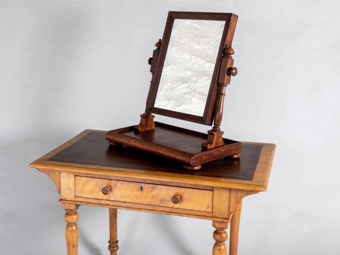 Superb Quality 1920s Antique Dressing Table Swing Mirror with Jewellery Counter