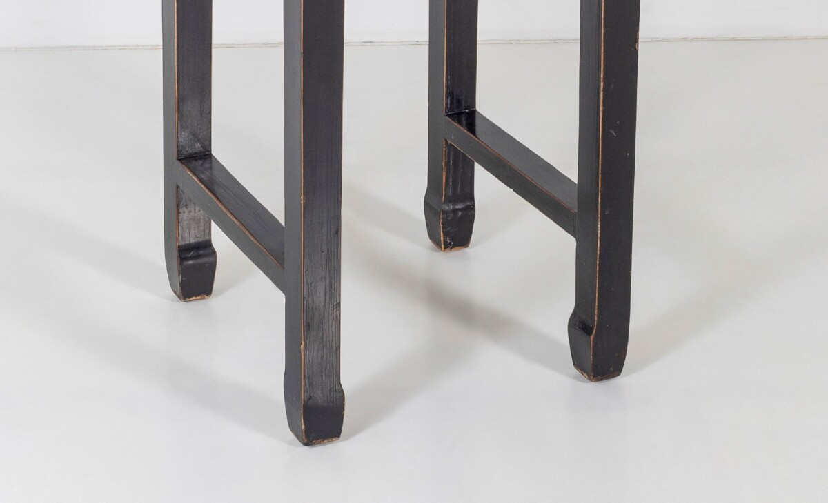 Black Ebonised Lacquered Japanese Side Table with Cane Top and Single Drawer - Image 10