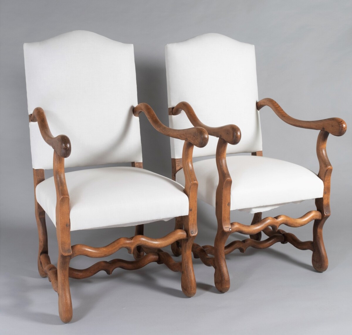 A Pair of French Os de Mouton (sheep Bone) Oak Armchairs - 19th Century - Image 9
