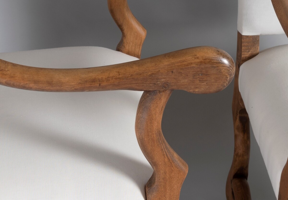 A Pair of French Os de Mouton (sheep Bone) Oak Armchairs - 19th Century - Image 12