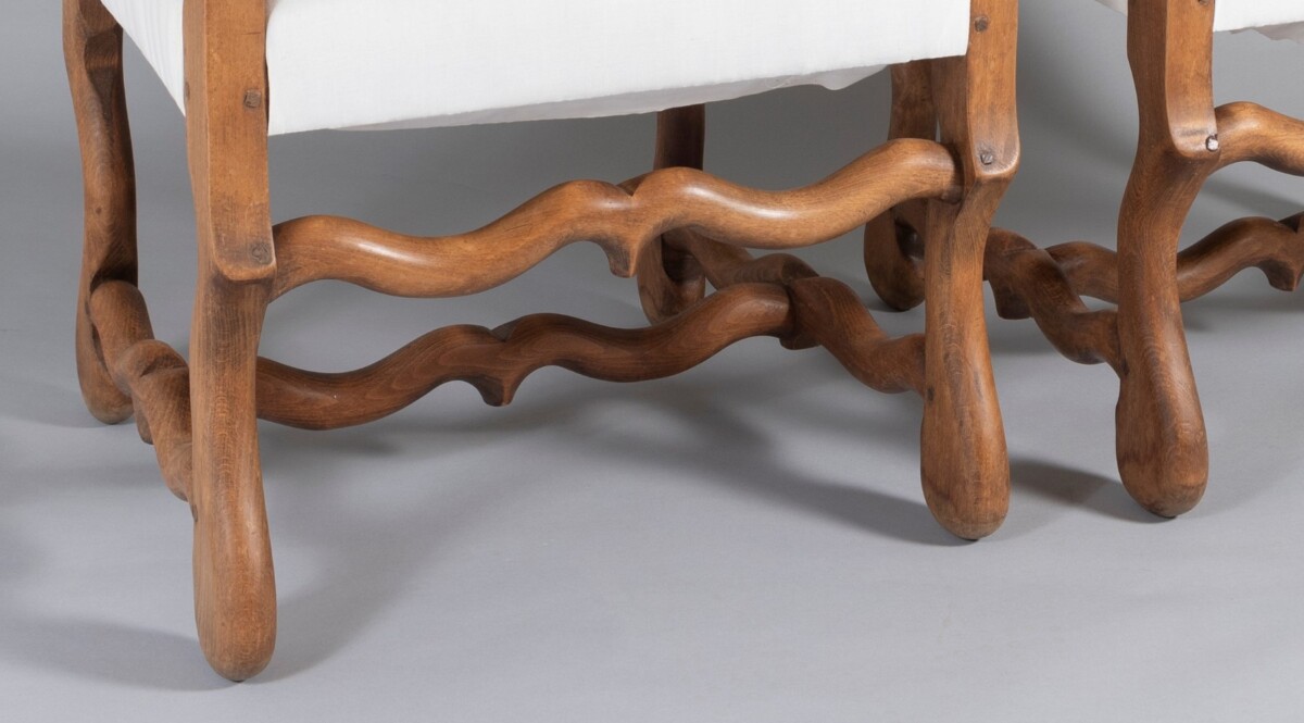 A Pair of French Os de Mouton (sheep Bone) Oak Armchairs - 19th Century - Image 7