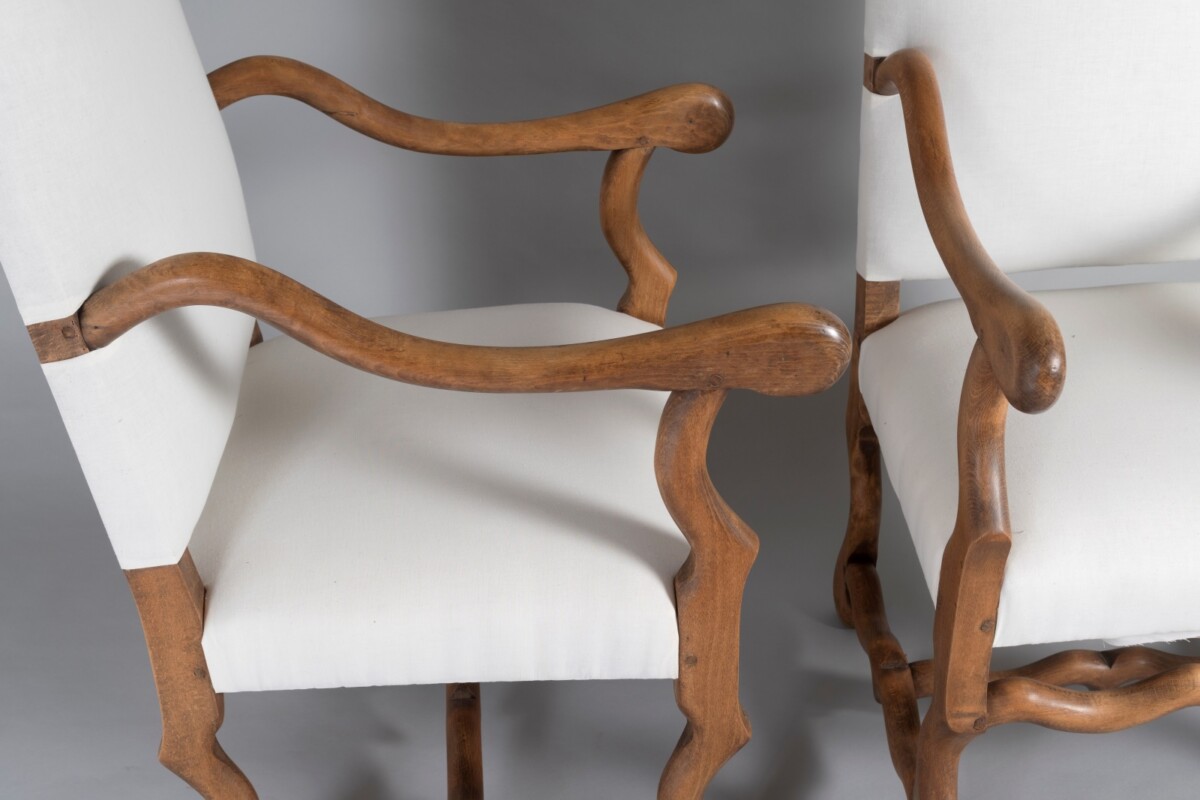 A Pair of French Os de Mouton (sheep Bone) Oak Armchairs - 19th Century - Image 8