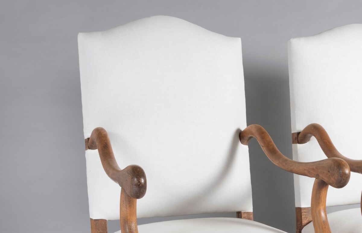 A Pair of French Os de Mouton (sheep Bone) Oak Armchairs - 19th Century - Image 14