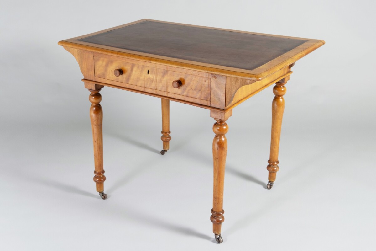 Small Satin Birch Writing Desk by Heal & Son London