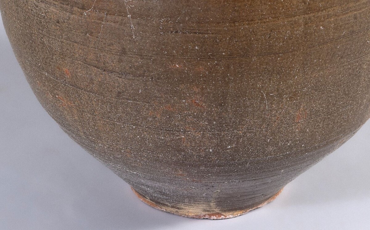 Large Scale Mid Century Boho Salt Glazed Stoneware Jardinière Planter Pot - Image 5