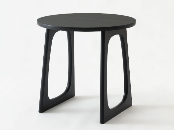 No.7 Japanese Chestnut Bistro Dining Table in Black Ebonised Finish