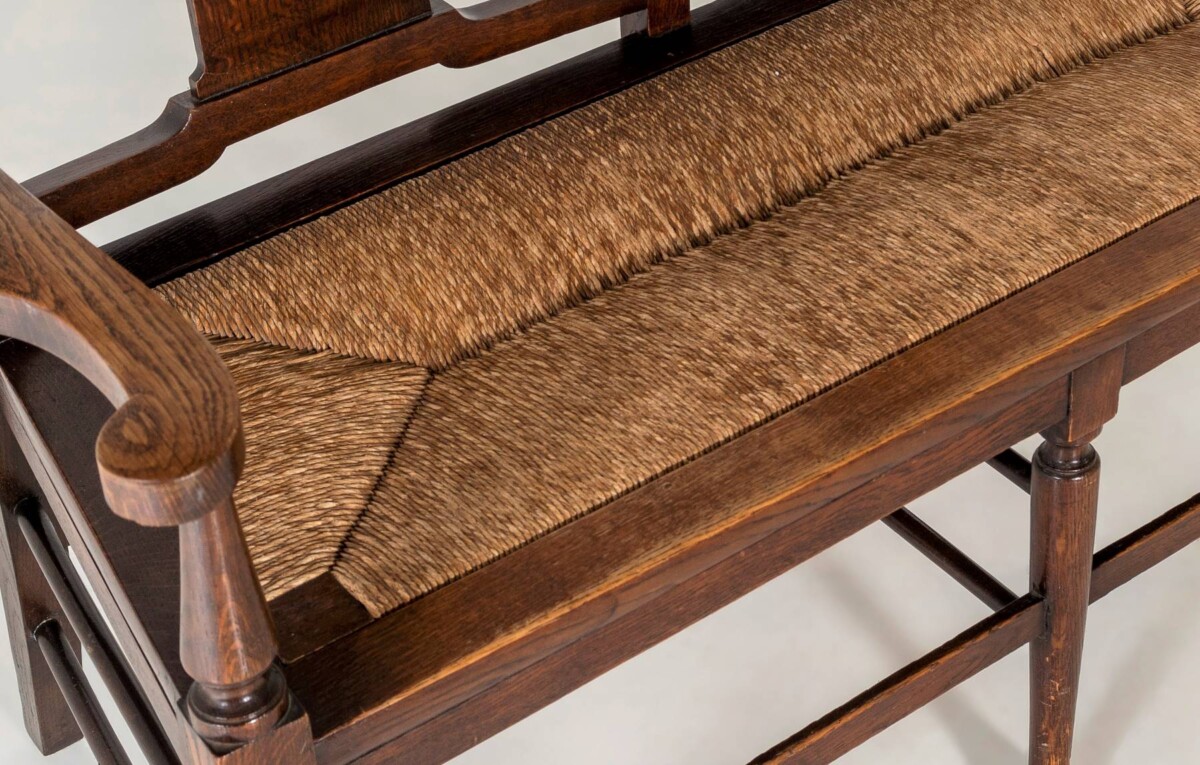 Oak Arts & Craft Bench Seat in the manner of Richard Norman Shaw for William Morris & Co - Image 9