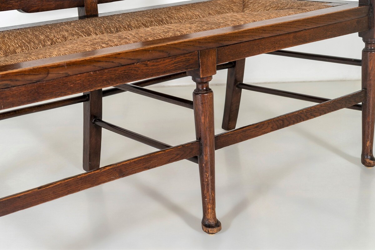 Oak Arts & Craft Bench Seat in the manner of Richard Norman Shaw for William Morris & Co - Image 7