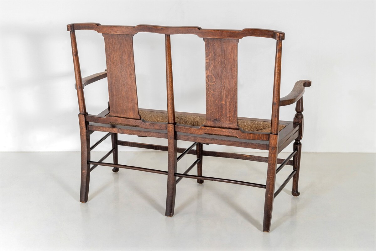 Oak Arts & Craft Bench Seat in the manner of Richard Norman Shaw for William Morris & Co - Image 5